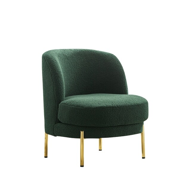 Curved Backrest Accent Chair with Golden Adjustable Legs