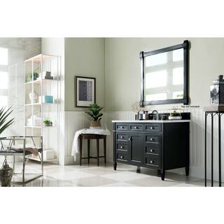 James Martin Vanities Brittany 46.8 in. W x 23 in. D x 32.8 in. H Single Bath Vanity Cabinet Without Top in Black Onyx 650-V48-BKO