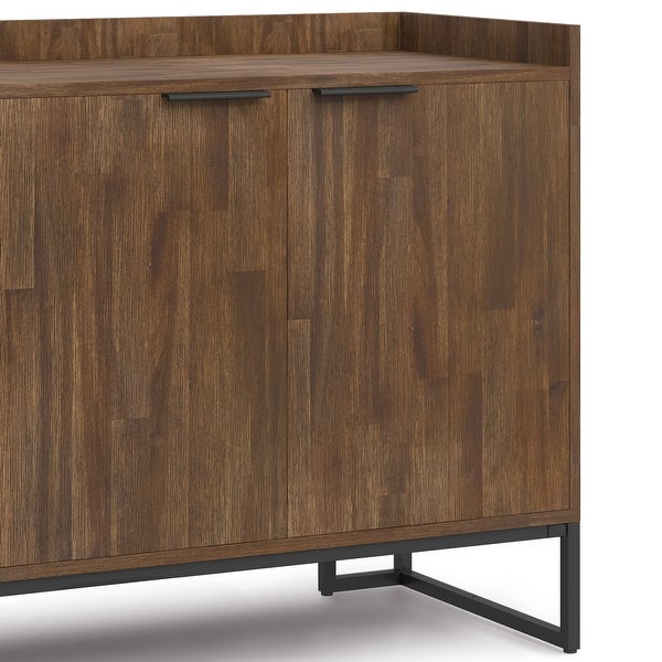 WYNDENHALL Bolton SOLID ACACIA WOOD and Metal 54inch Wide Modern Industrial Sideboard Buffet in Rustic Natural Aged Brown