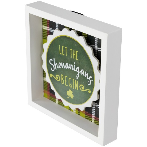 St Patrick x27 s Day Framed Wall Sign 6 quot Green Plaid