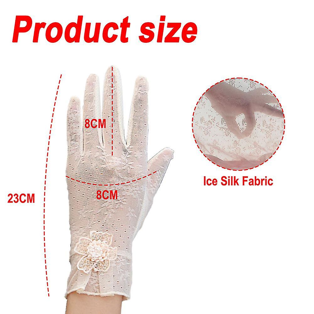 Women's Sunscreen Gloves Lace Summer Uv Resistant Thin Ice Gloves