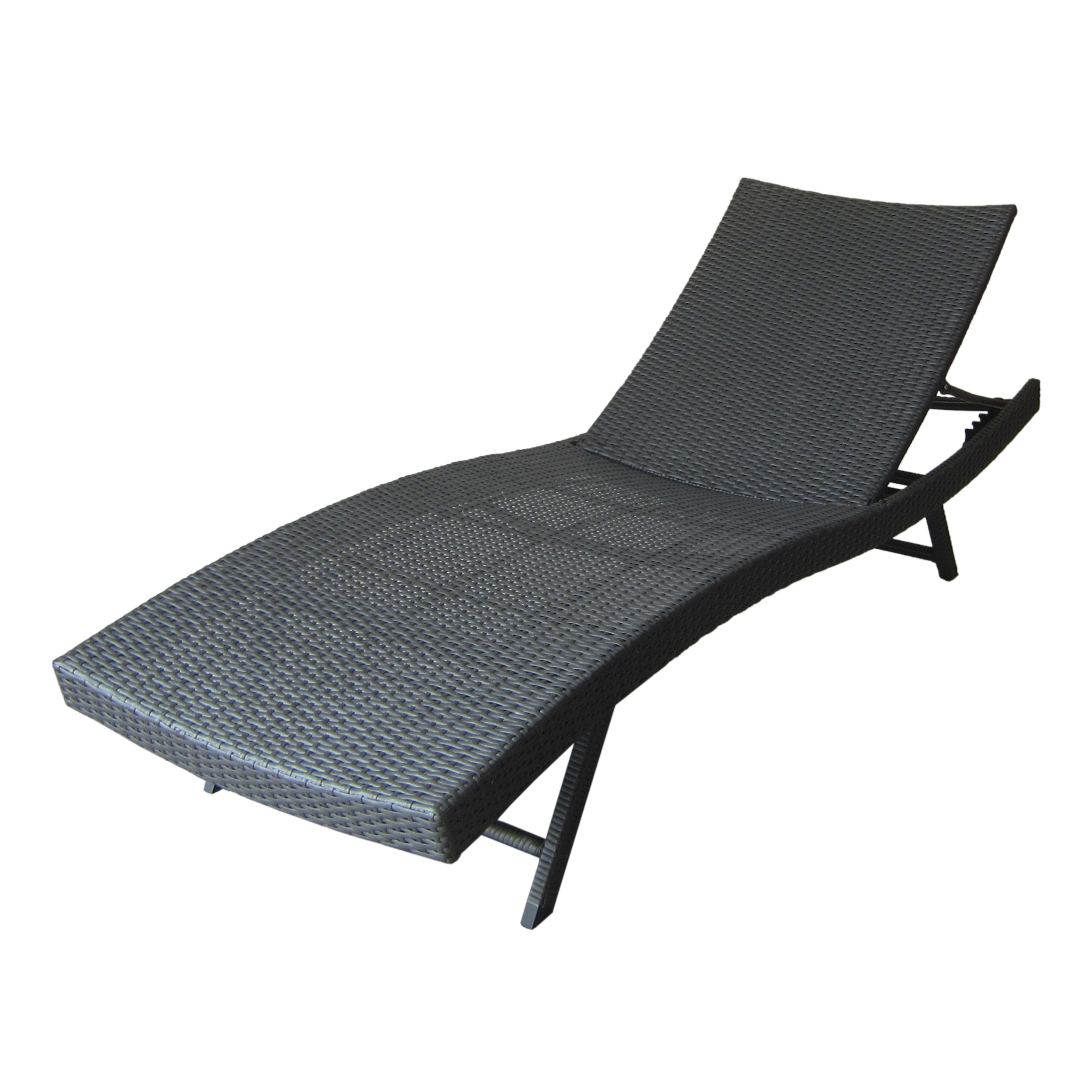 Eliana Outdoor Gray Wicker Chaise Lounge