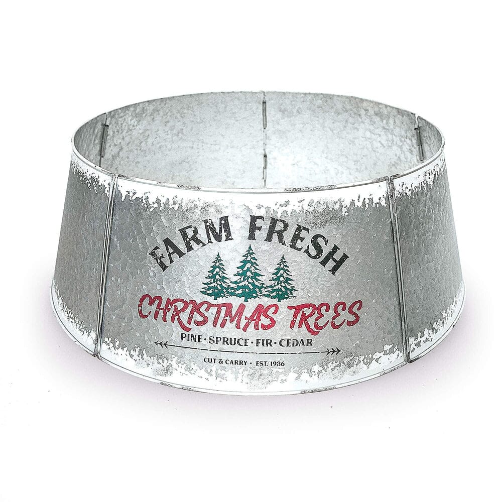 Galvanized Tree Collar - Large To Small Christmas Tree. Adjustable Metal Skirt