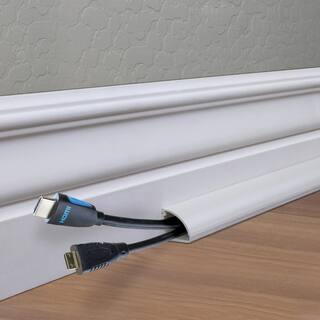 Commercial Electric 5 ft. 14 Round Baseboard Cord Channel White A60-5W