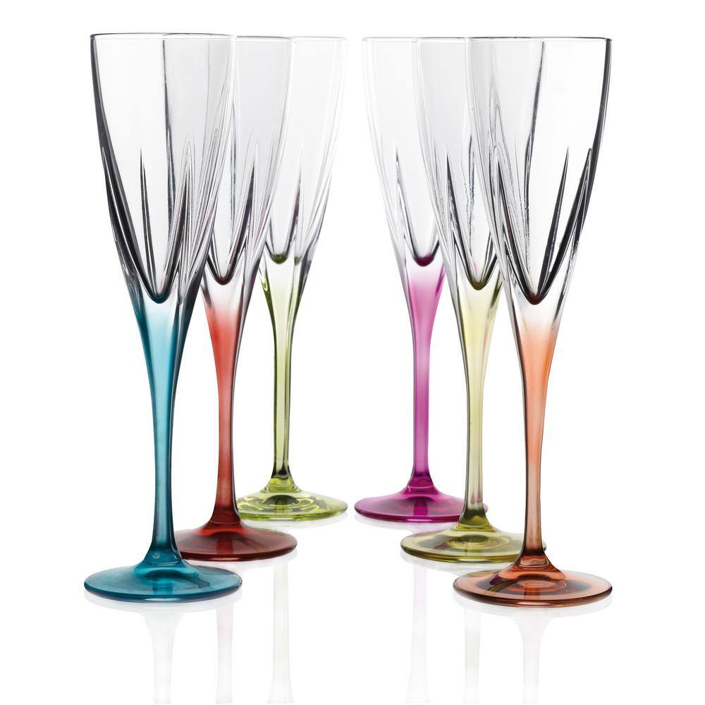 Lorren Home Trends Fusion Crystal Multicolor Champagne Set 260170