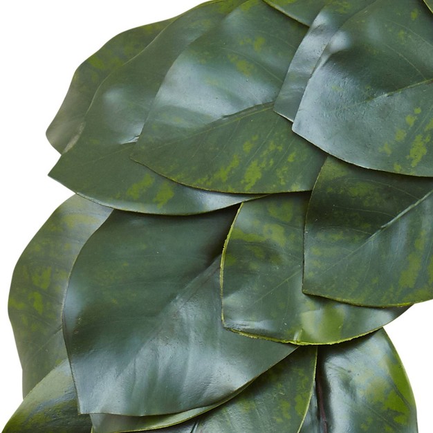 Artificial Magnolia Leaf Wreath Nearly Natural