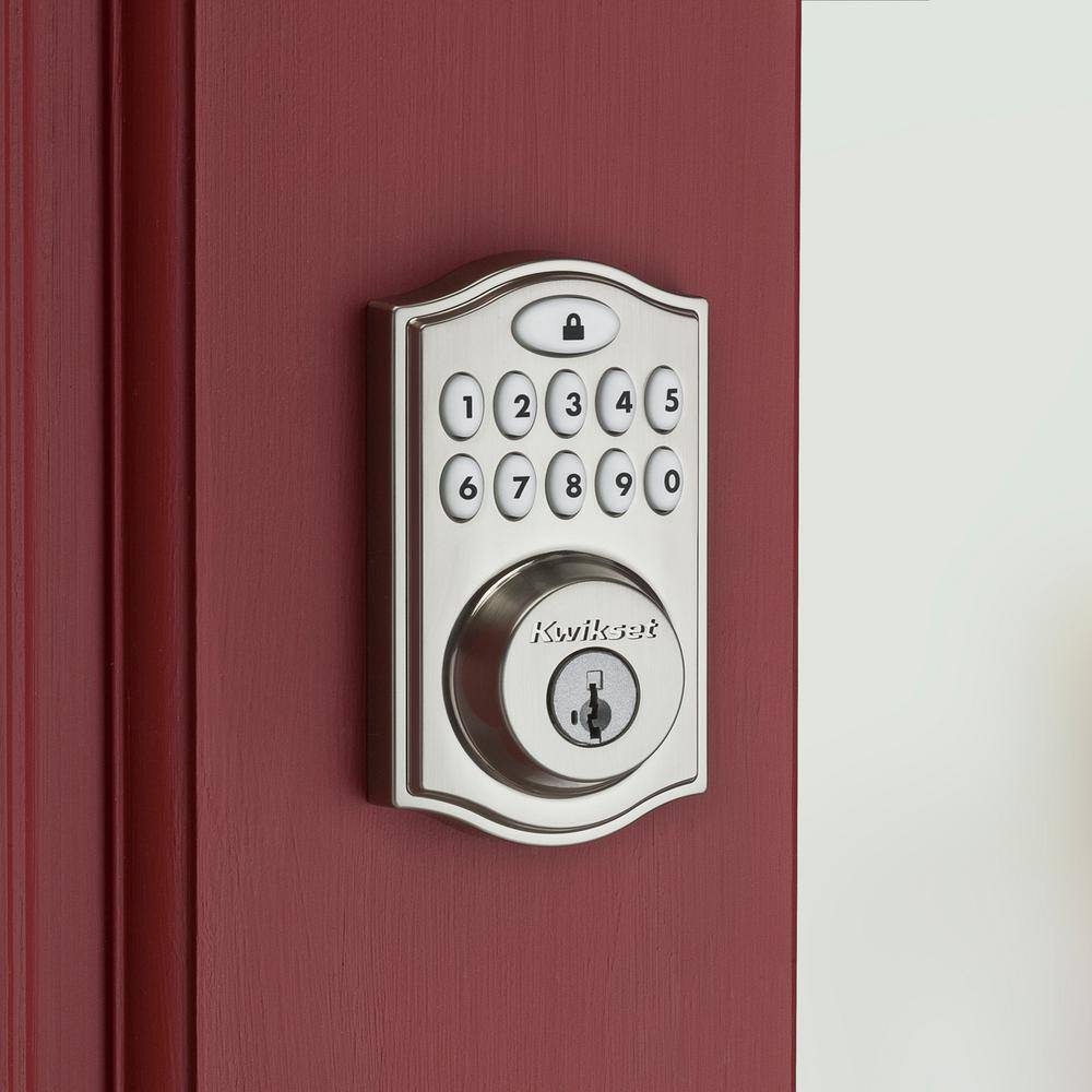 Kwikset SmartCode 914 Zigbee 3.0 Satin Nickel Single Cylinder Electronic Deadbolt Featuring SmartKey Security 914TRZB3.015CP