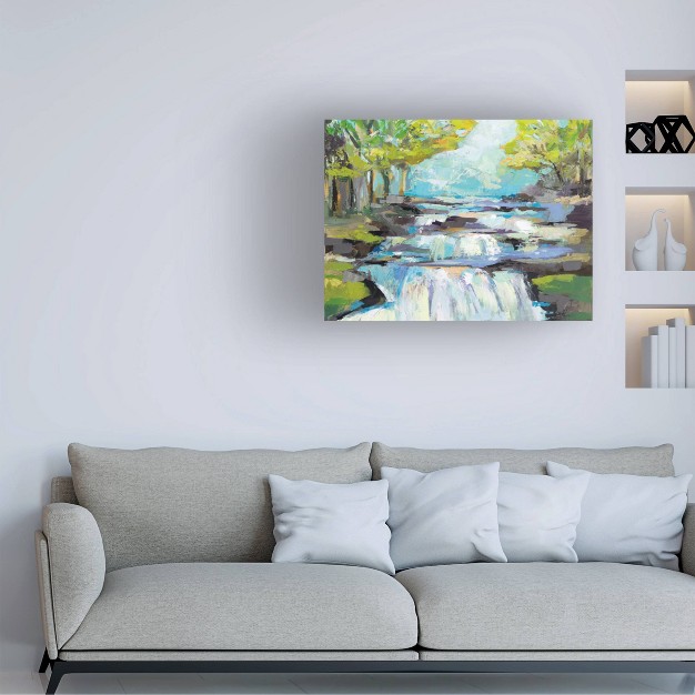 X 19 quot Jeanette Vertentes x27 the Waterfall x27 Unframed Wall Canvas Trademark Fine Art