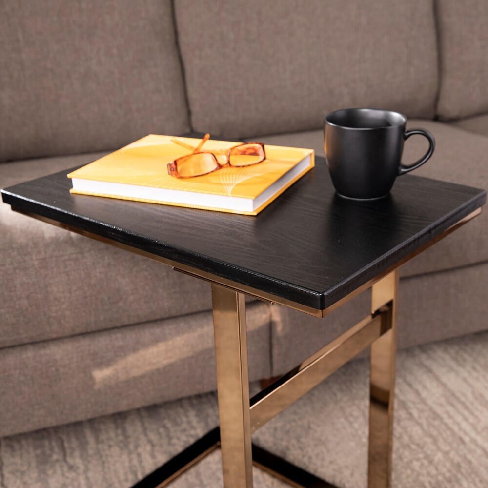 SEI Furniture Rixton Contemporary Black Wood C Table