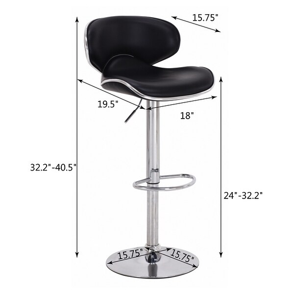 Brage Living Charlie Height Adjustable Barstool Set (Set of 2)