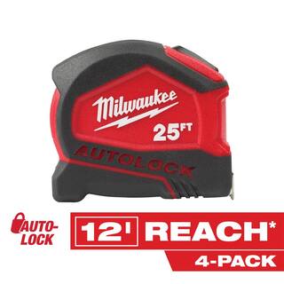 MW 25 ft. Compact Auto Lock Tape Measure (4-Pack) 48-22-6825-4X