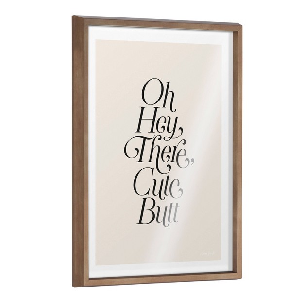 X 24 quot Blake Nice Butt Framed Printed Glass Gold Kate amp Laurel All Things Decor