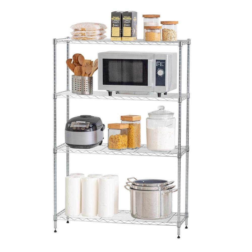 IRIS 4 Shelf Wire Storage Unit Silver 596037