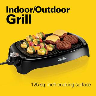 Hamilton Beach Health Smart 125 sq. in. in Black Metal Indoor Grill 31605N