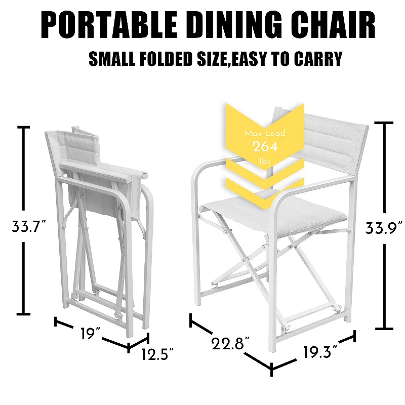 Aoodor Outdoor Director's Chair， Portable Makeup Artist Bar Height