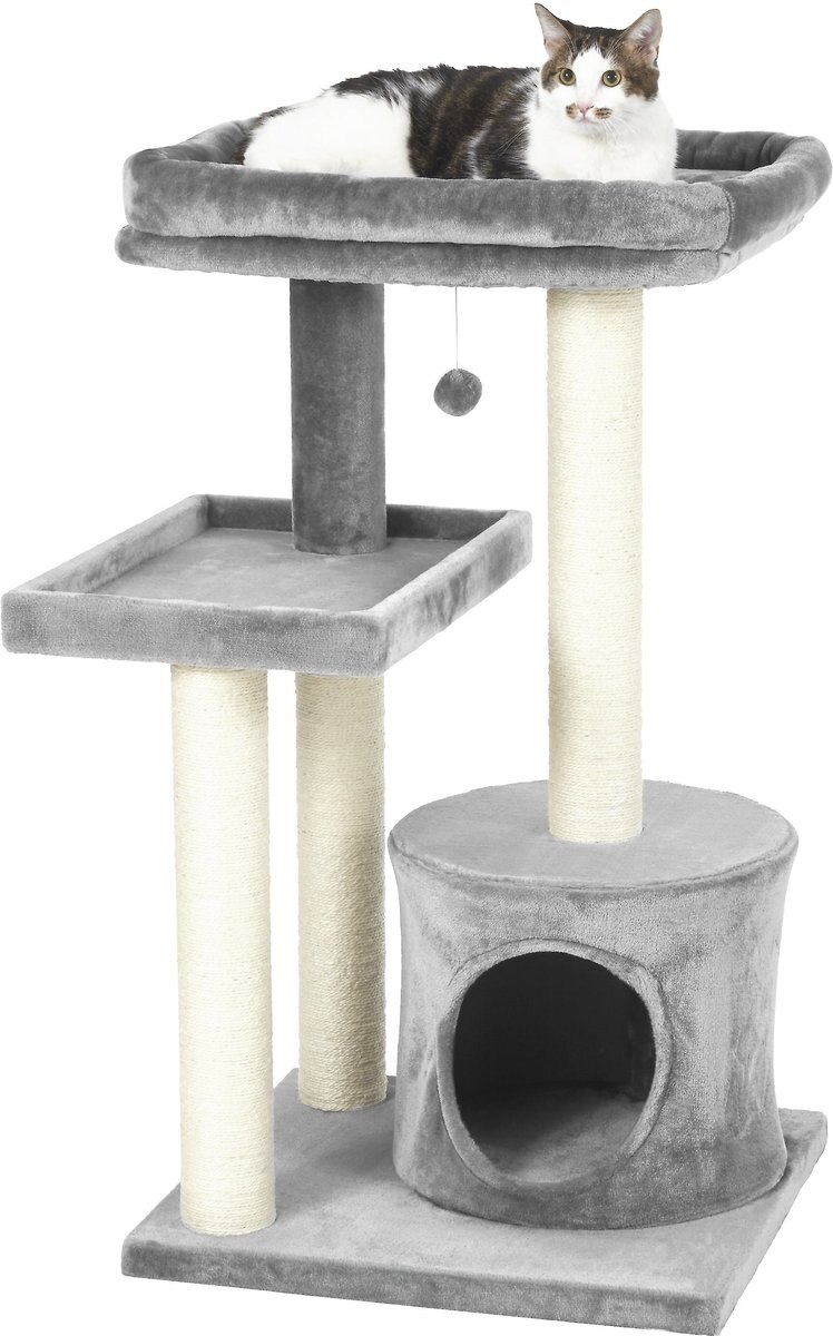 Frisco 42-in Heavy Duty Faux Fur Cat Tree and Condo