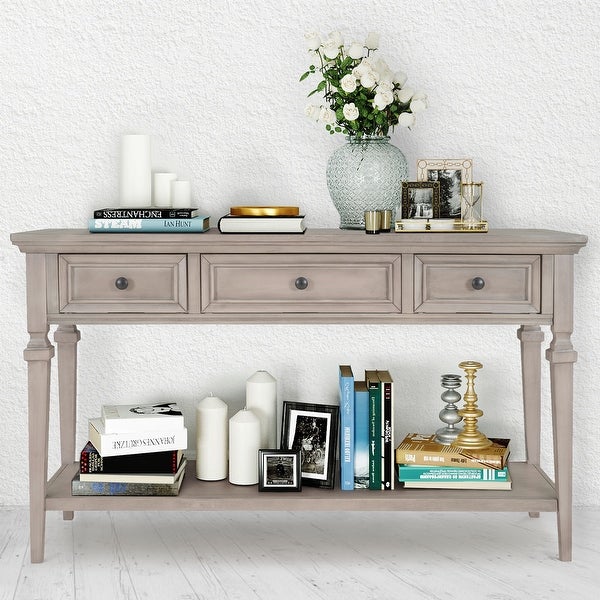 Leah Console Table with Three Drawers and Open Shelf - 50“L x 15”W x 30”H