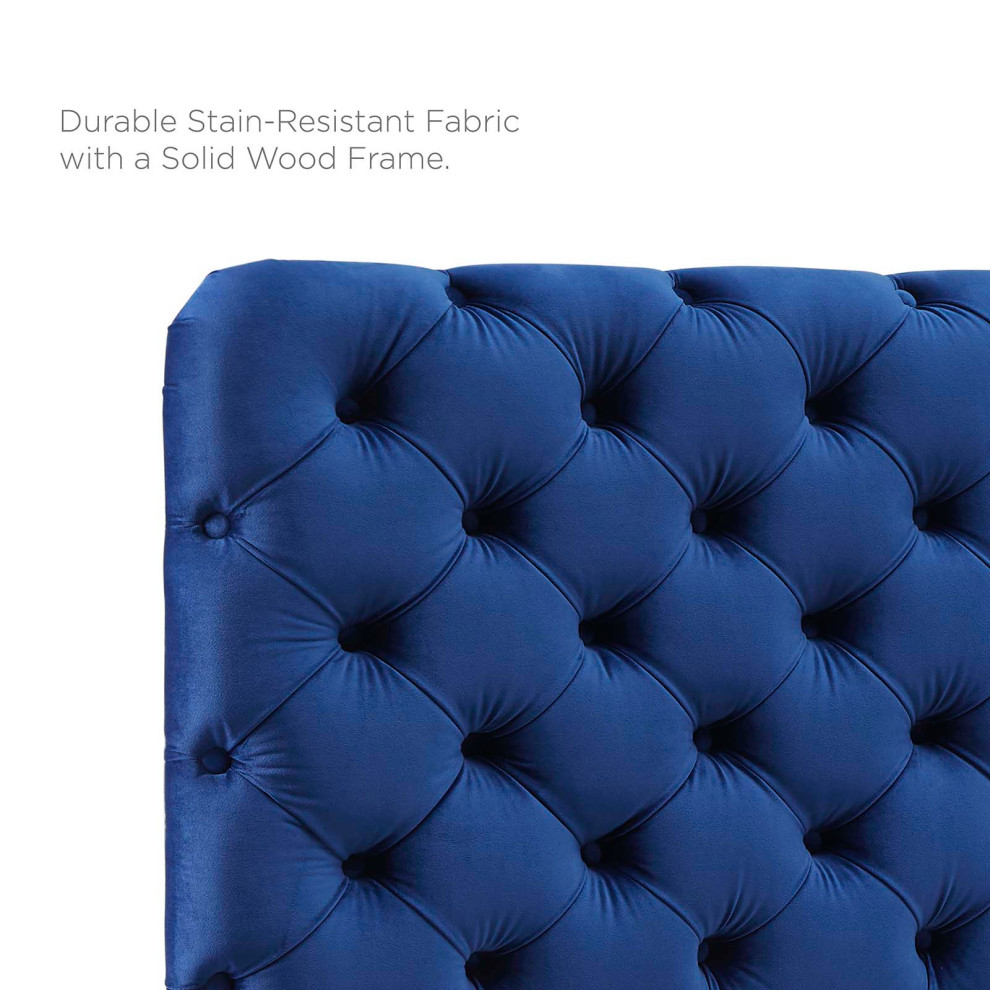 Modway Lizzy Tufted Twin Performance Velvet headboard   Contemporary   Headboards   by Uber Bazaar  Houzz