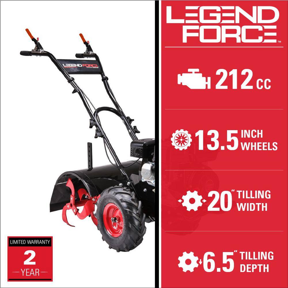 Legend Force 20 in. 212 cc Gas Rear Tine Garden Tiller LF20212RT