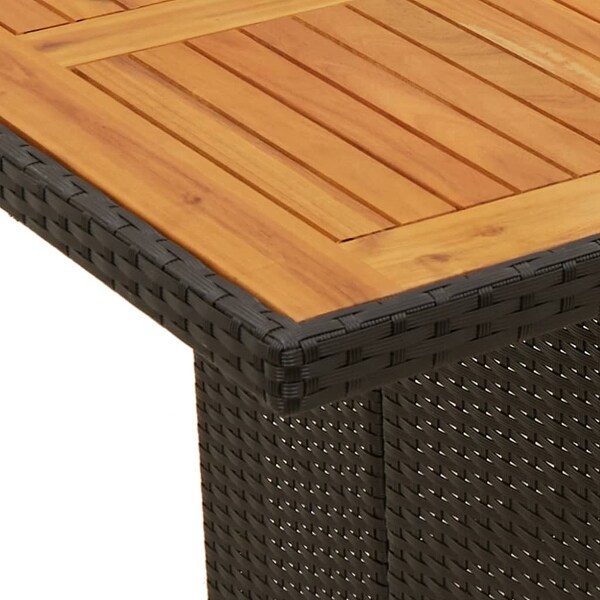 vidaXL Patio Table Desk Outdoor Garden Balcony Backyard Furniture Poly Rattan