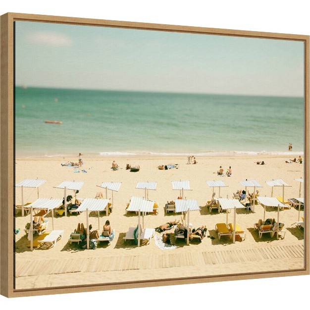 X 18 quot Seaside 3 By Carina Okula Framed Canvas Wall Art Amanti Art