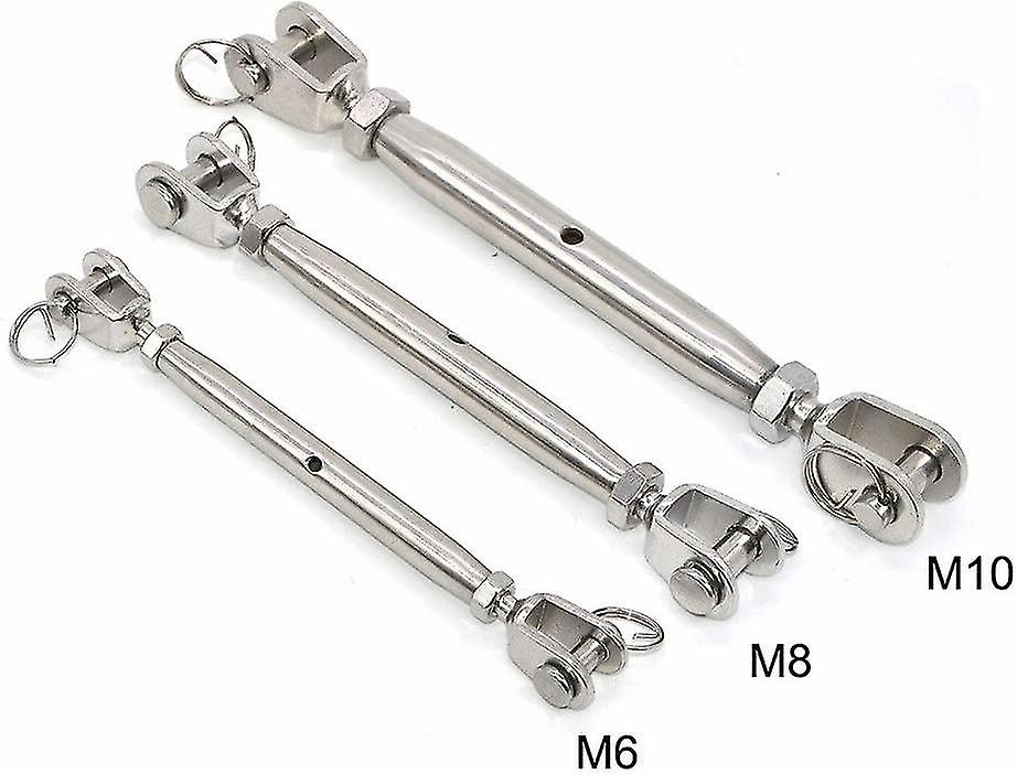 2pc M6 Jaw Tensioner 304 Stainless Steel W/magnetic Claspstainless Steel Wire Rope Tensioner，w/welded And Closed Ends