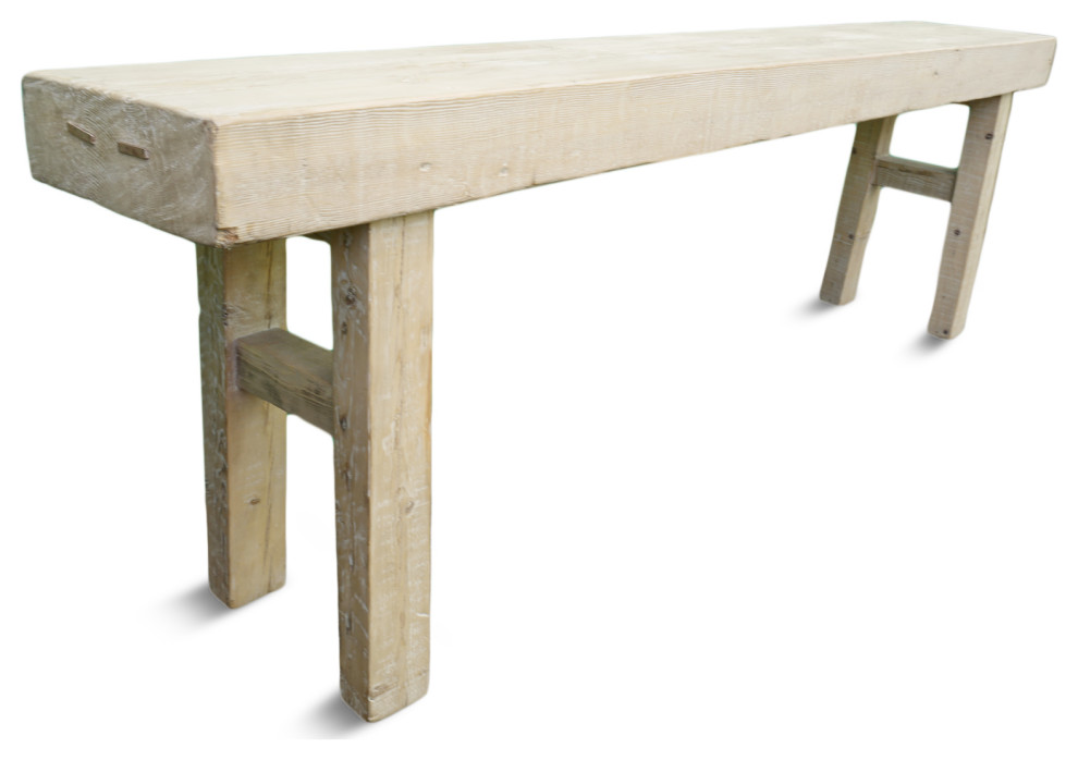 Hefty Bleached Farm Console Table   Farmhouse   Console Tables   by Design Mix Furniture  Houzz