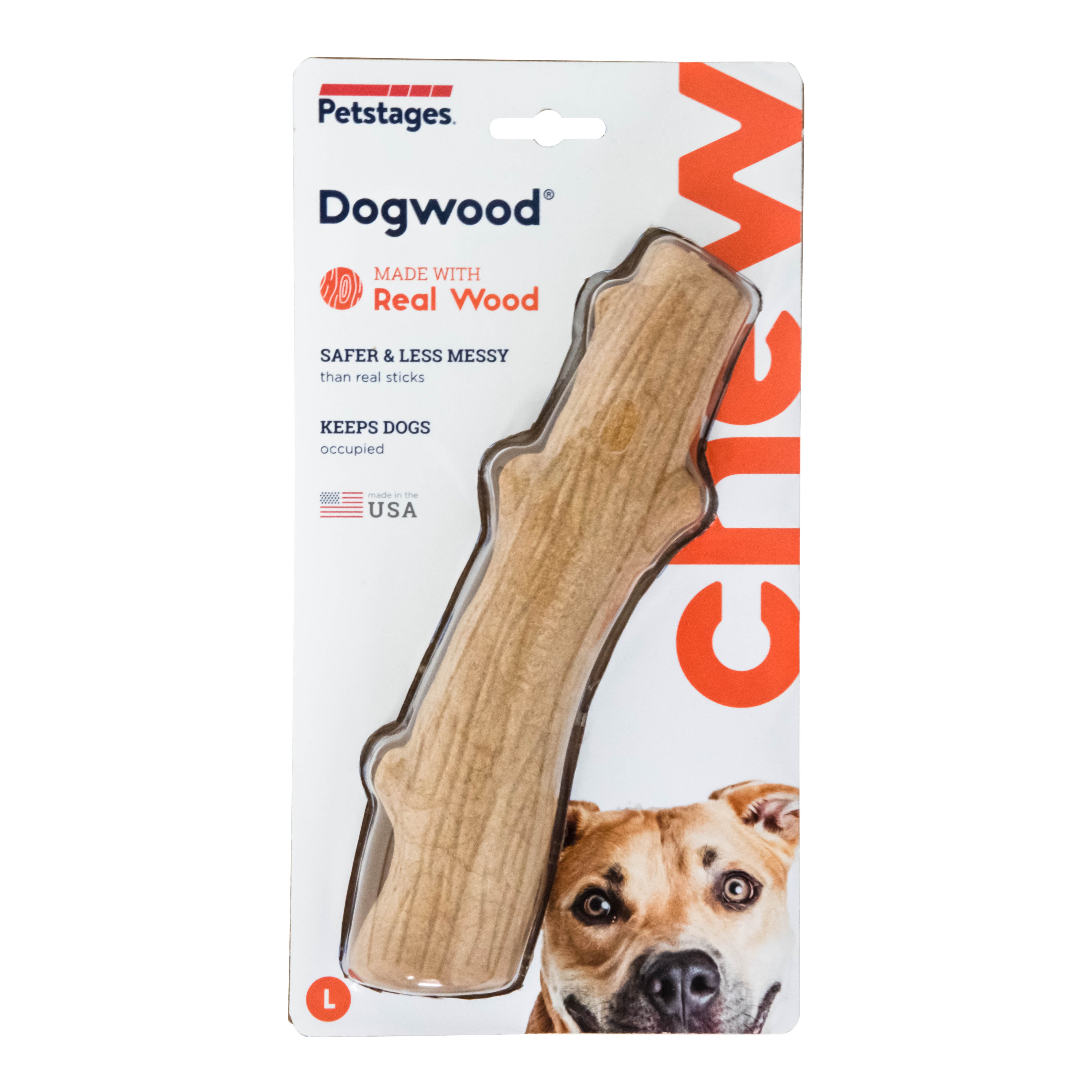 Petstages Dog Chew Toy， Brown， Large， Wood Alternative