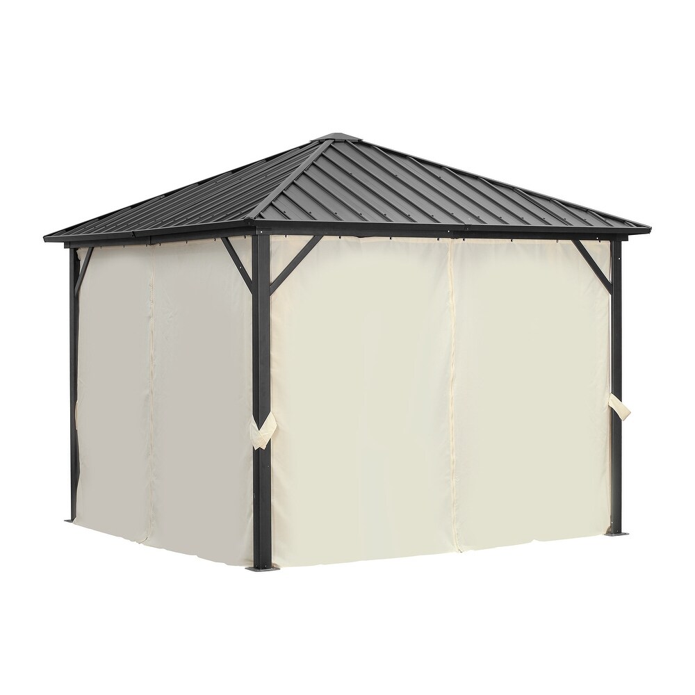 Outdoor Steel Gazebo Galvanized Steel Roof Aluminum Post Hardtop Gazebo