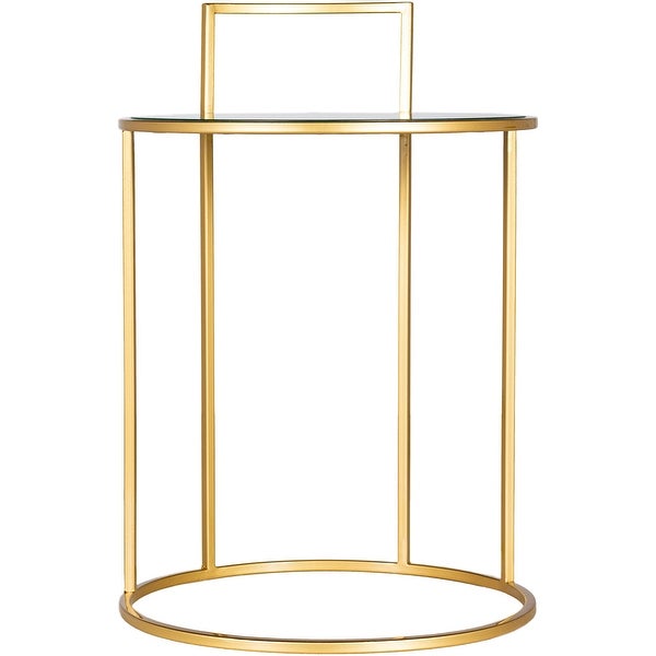 Marinea Round Mirror and Metal End Table - 22