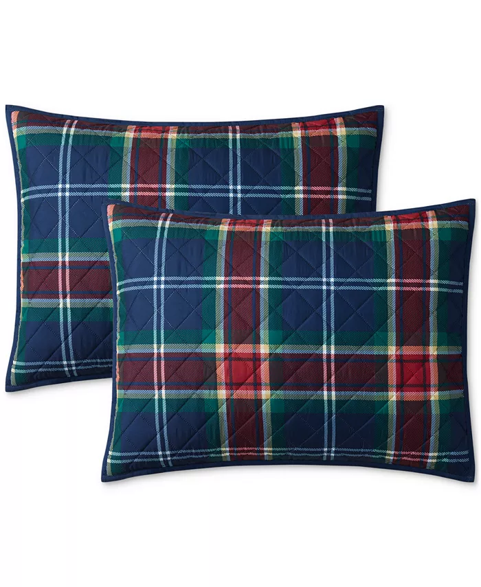 Charter Club Maxwell Plaid Quilt Bag Set， Twin， Created For Macy's