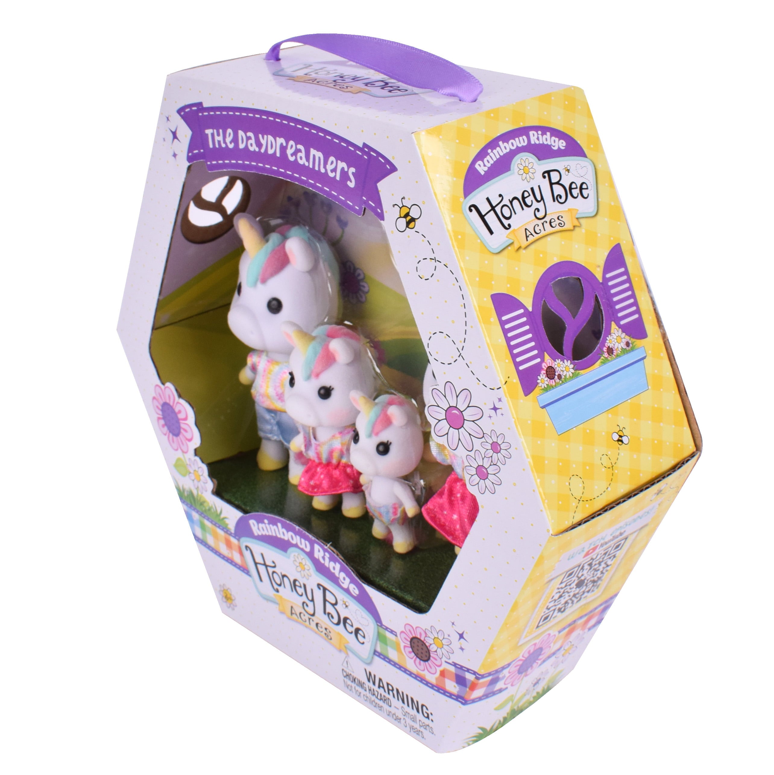 Honey Bee Acres - Rainbow Ridge Collection, The Daydreamers Unicorn Family, 4 Mini Doll Figures, Ages 3 and Up