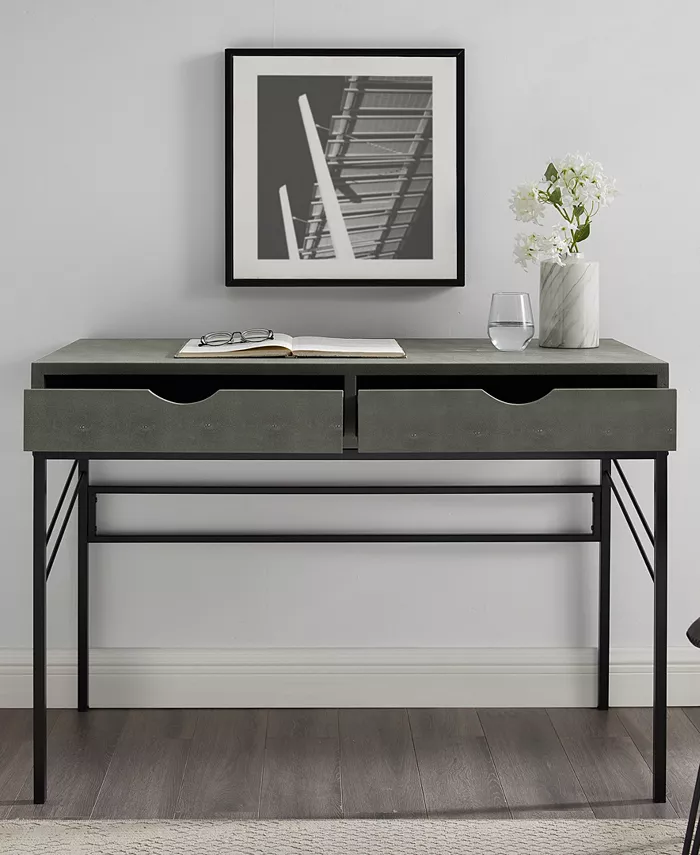 Walker Edison Faux Shagreen 2 Drawer Desk