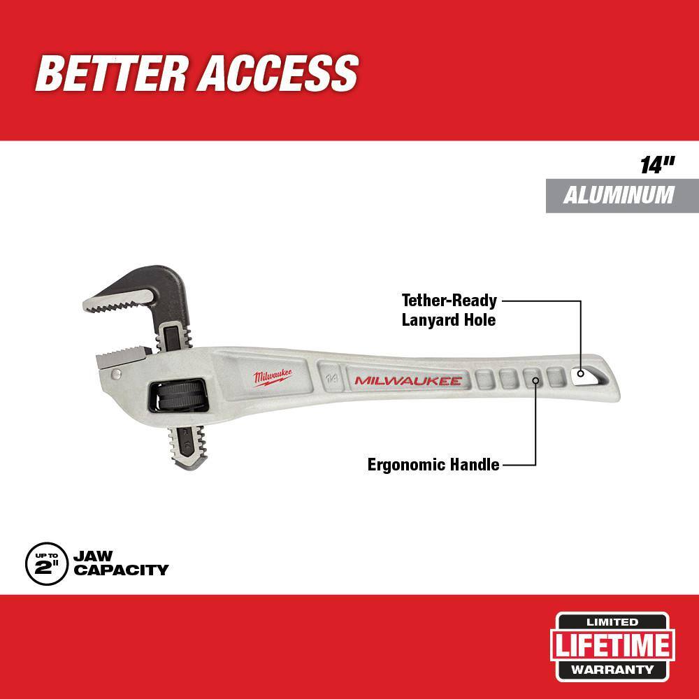 MW 14 in. Aluminum Offset Pipe Wrench with 3-12 in. Quick Adjust Copper Tubing Cutter (2-PC) 48-22-7184-48-22-4254