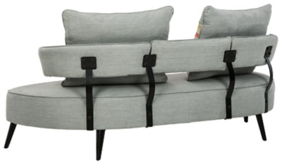 Signature Design by Ashley Hollyann Mid-Century Modern Sofa with Pillows, Gray