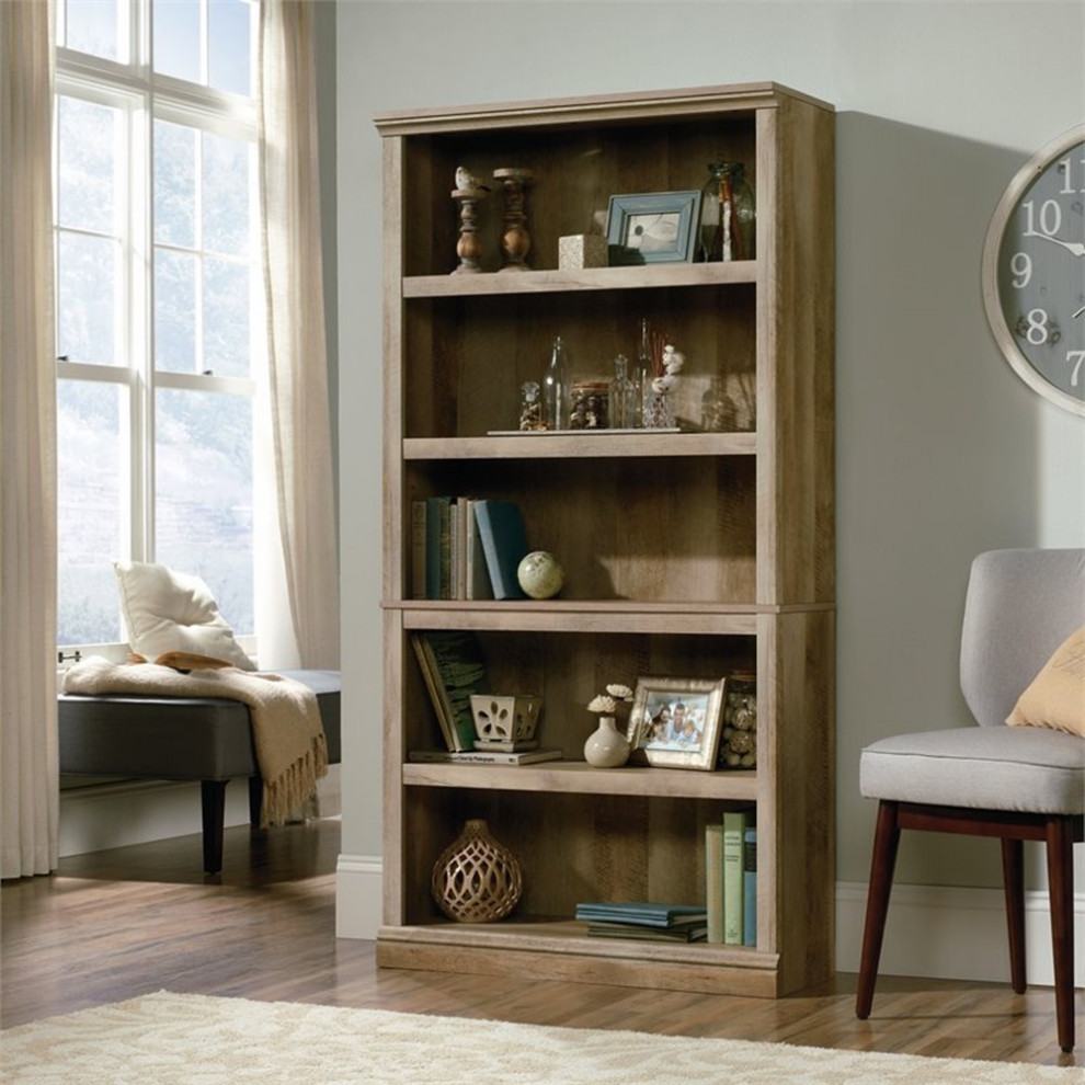 Sauder Select 5 Shelf Wood Bookcase in Cinnamon Cherry   Transitional   Bookcases   by Homesquare  Houzz