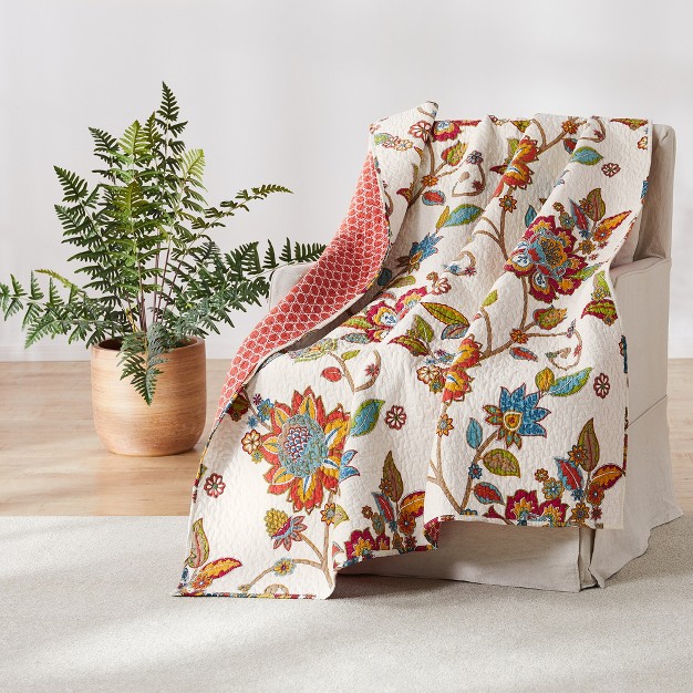 Clementine Floral Quilted Throw Levtex Home