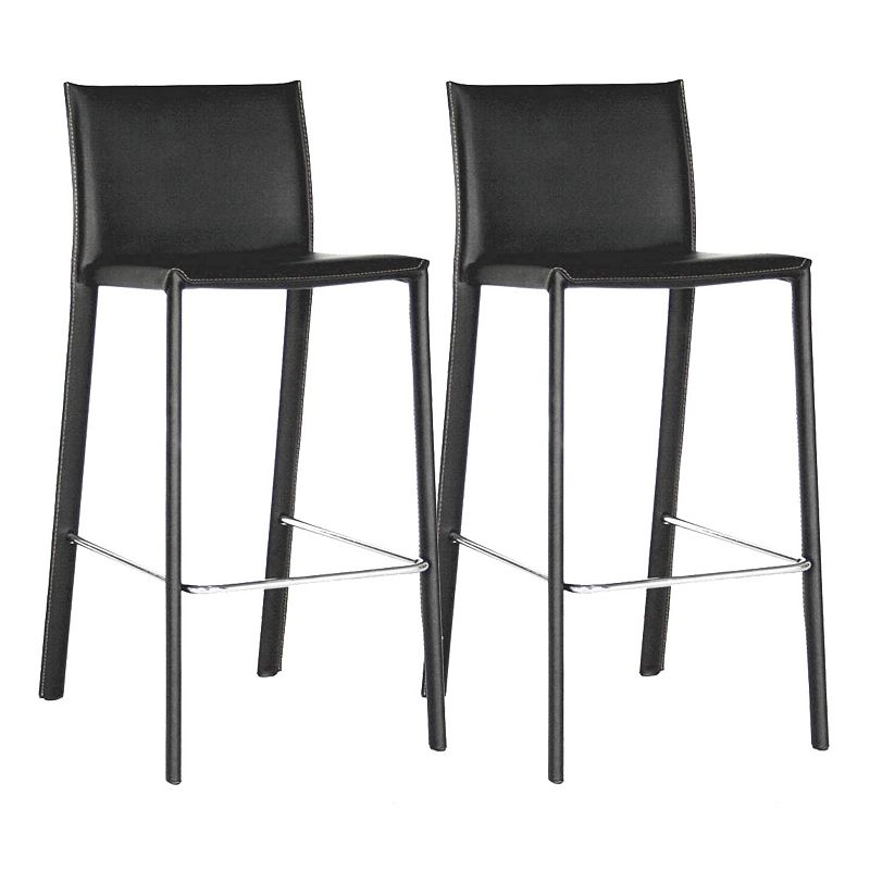 Baxton Studio Crawford Faux-Leather Counter Stool 2-piece Set