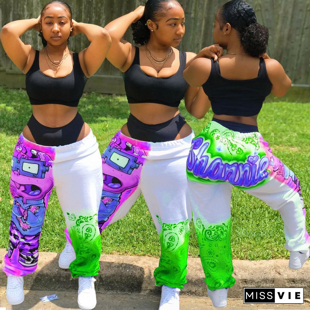 Urban Digital Positioning Printing Sports Harem Pants