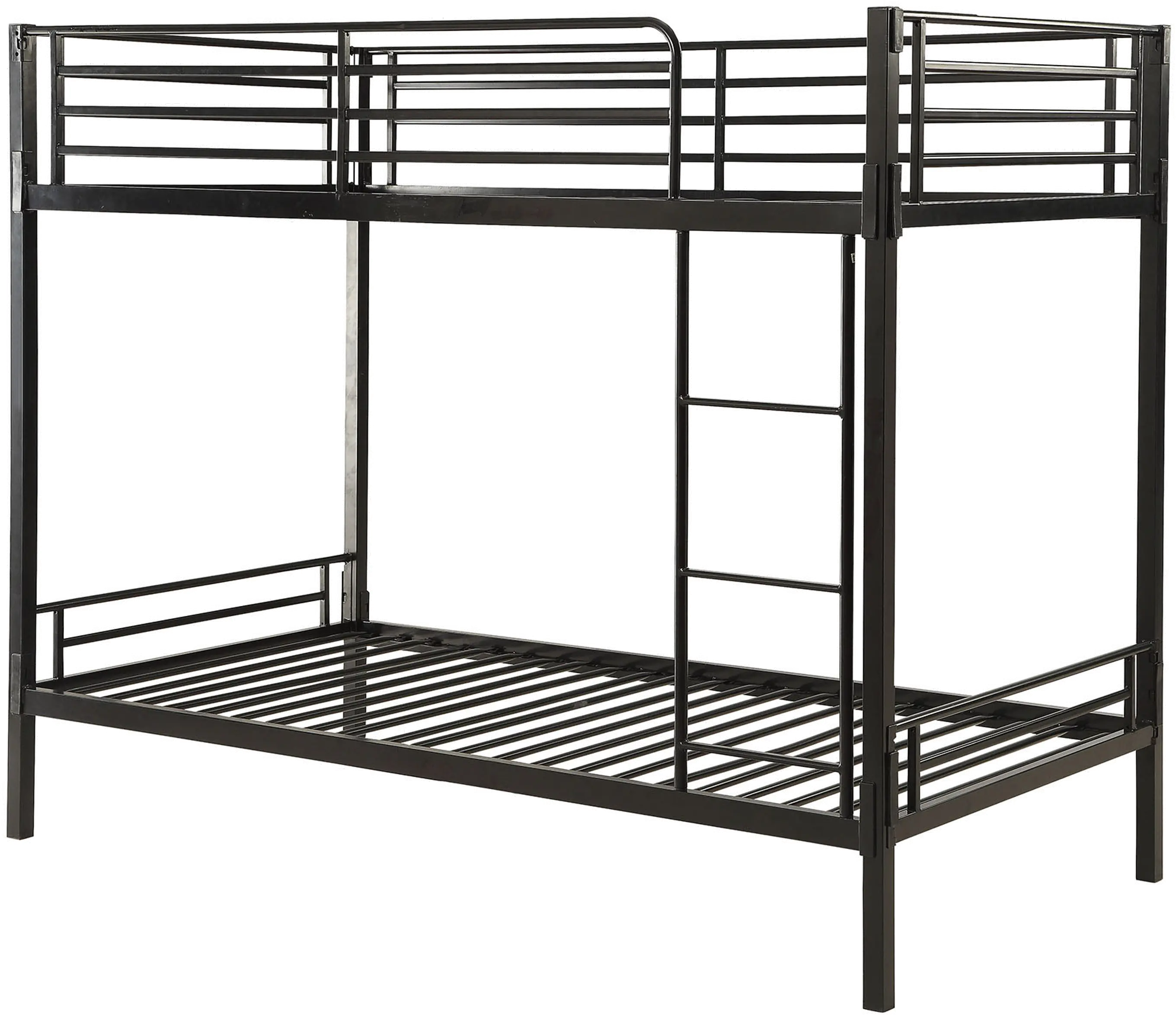 Black Metal Twin-over-Twin Bunk Bed - Boltzero