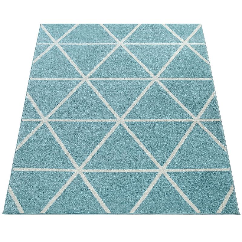 Modern Area Rug for Living Room Geometric Pattern in Pastel Colors