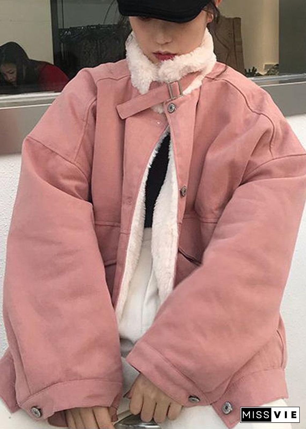 Casual snow jackets stand collar overcoat pink winter parkas