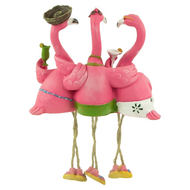 Three Amigos Beach Flamingos Outdoor Garden Statue