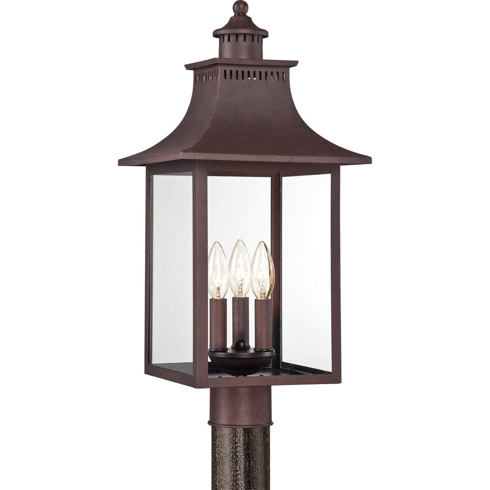 Quoizel Chancellor 3 light Copper Bronze Large Post Lantern