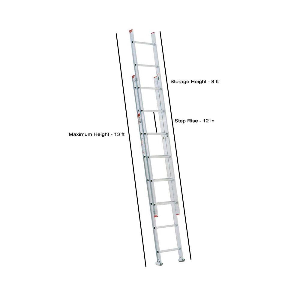 Werner 16 ft. Aluminum D-Rung Extension Ladder with 200 lb. Load Capacity Type III Duty Rating D716-2