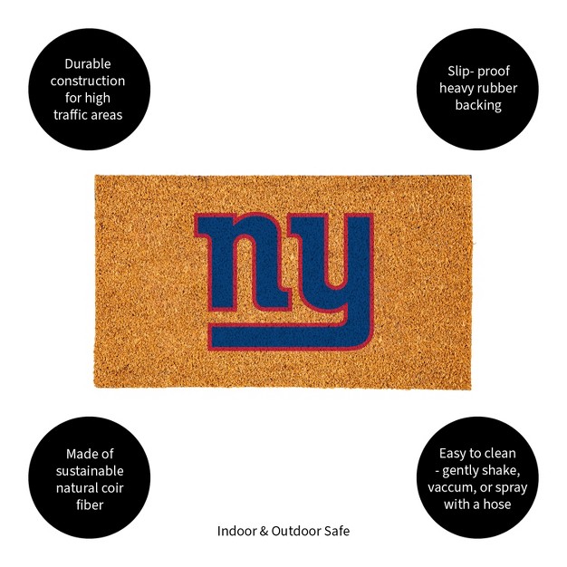 Evergreennflnew York Giants Logo Natural Coir 28 X 16 Inches Indoor Outdoor Doormat