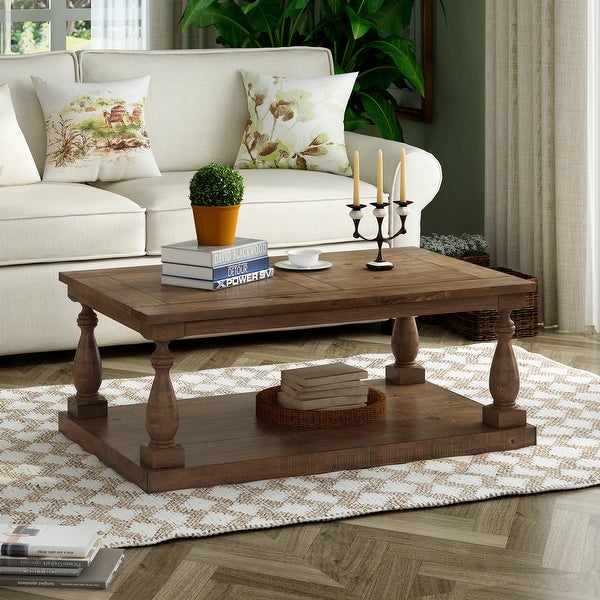 Rustic Floor Shelf Coffee Table