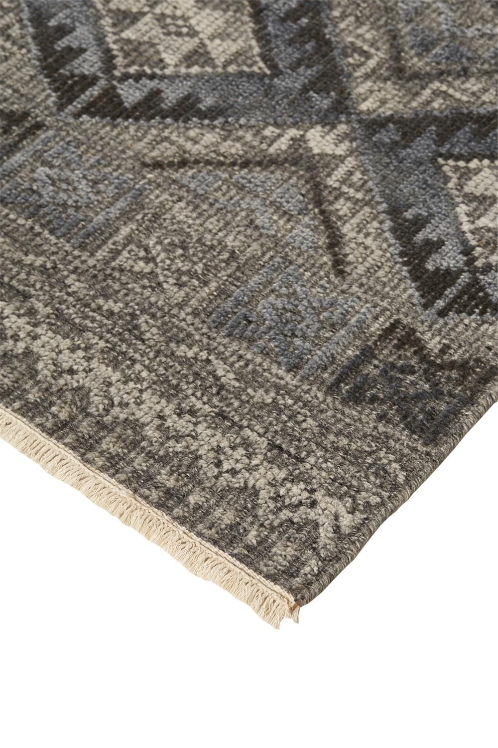 Eckhart Hand Knotted Gray and Blue Rug by BD Fine