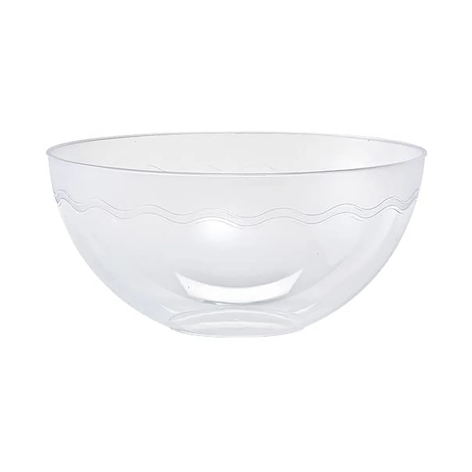 Nicole Fantini Disposable Elegant 60oz Round Clear Plastic Party Snack/Salad Serving Bowls， Also can use to serve Chips， Candies and All : 3 Ct