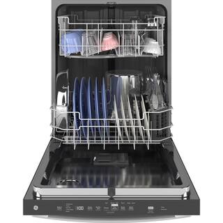 GE 24 in. Built-In Tall Tub Top Control Stainless Steel Dishwasher wStainless Interior Door and Plastic Tub 50 dBA GDT635HSRSS